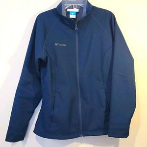 Columbia Soft Shell Blue Rain Wind Jacket EUC